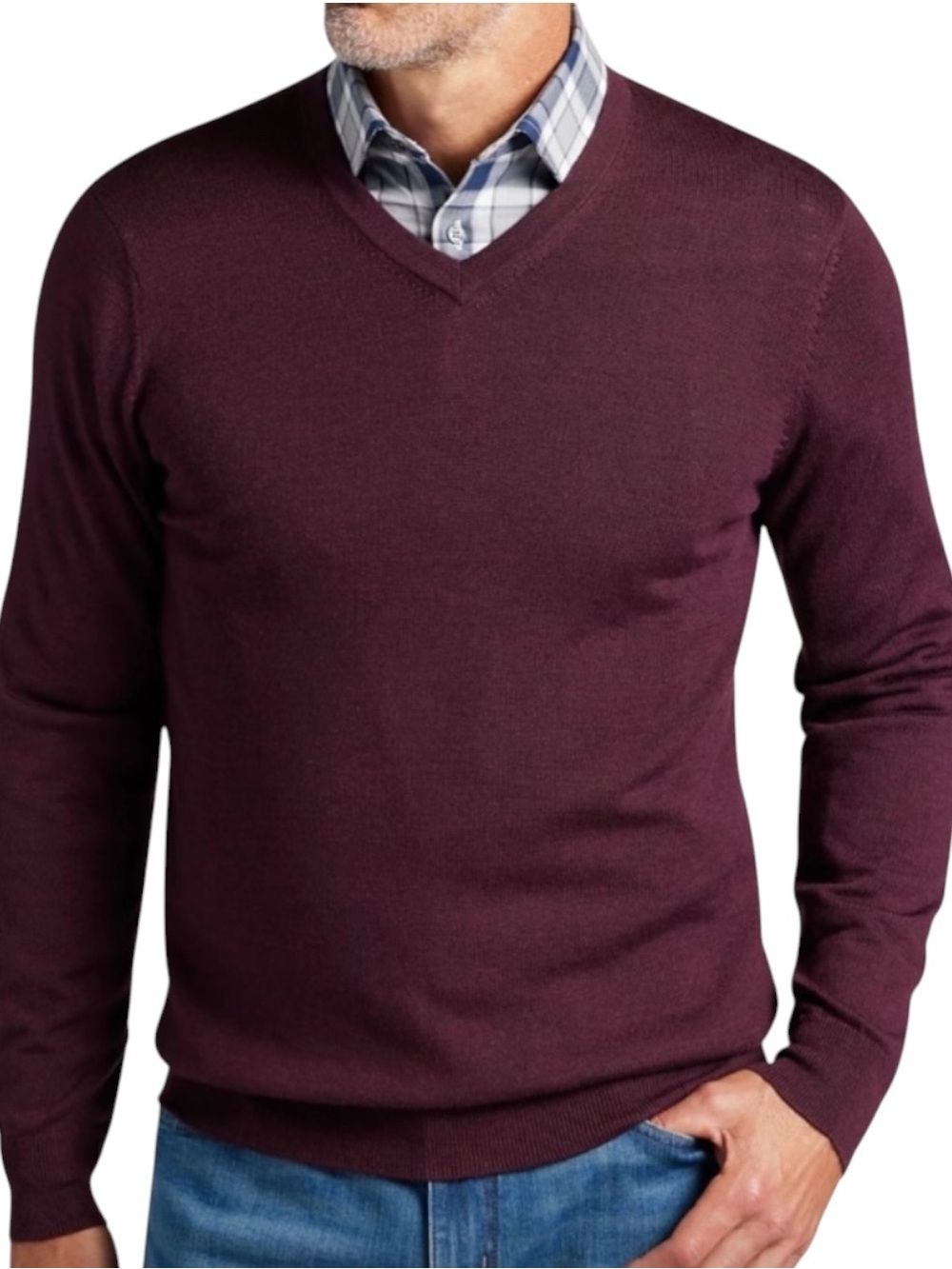 EUC MENS GAP MERINO WOOL PLUM SWEATER SIZE M